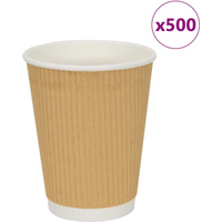 vidaXL Paper Coffee Cups 500 pcs 12oz 300ml Brown