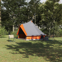 vidaXL Family Tipi Tent Folding Grey and Orange 400 x 346 x 250 cm
