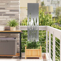 vidaXL Garden Privacy Screen Silver 32 x 140 cm Stainless steel