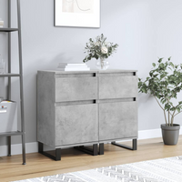 vidaXL Sideboards 2 pcs Concrete Grey 40x35x70 cm Engineered Wood