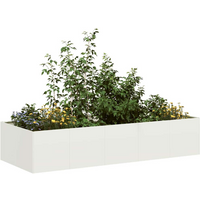 vidaXL Planter White 200x80x40 cm Steel