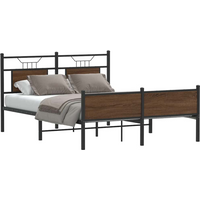 vidaXL Bed Frame without Mattress Brown Oak 140x200 cm Engineered Wood
