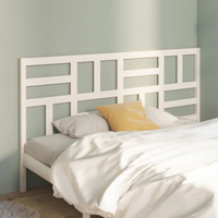 vidaXL Bed Headboard White 206x4x104 cm Solid Wood Pine