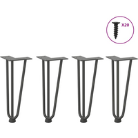 vidaXL Hairpin Legs for Coffee Table 4 pcs Anthracite 30 cm Solid Steel