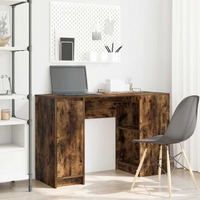 vidaXL Desk Smoked Oak 120x42x76 cm Engineered Wood