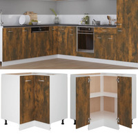 vidaXL Kitchen Cabinet Lyon Smoked Oak 75.5x75.5x81.5 cm Engineered Wood