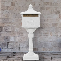 vidaXL Pedestal Letterbox Aluminium Vintage Style Rustproof White