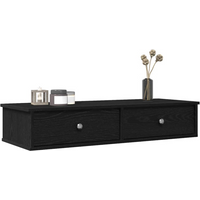 vidaXL Wall Shelf with Drawers Black 100x37.5x19 cm Engineered Wood