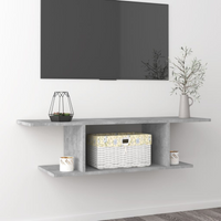 vidaXL Wall Mounted TV Cabinet Concrete Grey 103x30x26.5 cm