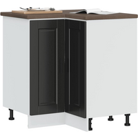 vidaXL Kitchen Corner Base Cabinet Porto Black Engineered Wood