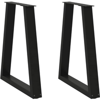 vidaXL Dining Table Legs V-Shape 2 pcs Black 50x(72-73.3) cm Steel