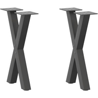 vidaXL Coffee Table Legs X-Shaped 2 pcs Anthracite 28x(42-43) cm Steel