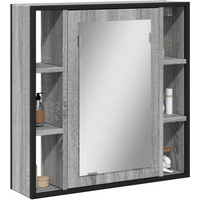 vidaXL Bathroom Mirror Cabinet Grey Sonoma 60x16x60 cm Engineered Wood