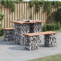 vidaXL Garden Table Gabion Design 100x70x72 cm Solid Wood Douglas