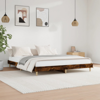 vidaXL Bed Frame without Mattress Smoked Oak 200x200 cm Engineered Wood