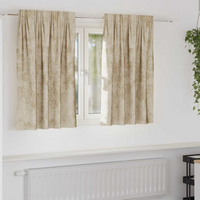vidaXL Velvet Curtains with Curtains 2 pcs Cream 140 x 140 cm Velvet