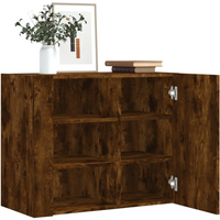 vidaXL Wall Cabinet Smoked Oak 75x35x60 cm Engineered Wood