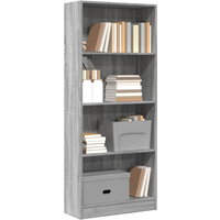 vidaXL Bookcase Grey Sonoma 60x24x143 cm Engineered Wood