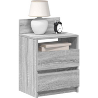 vidaXL Bedside Cabinets 2 pcs with 2 Drawers Grey Sonoma 40x33x60 cm