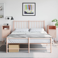 vidaXL Bedside Cabinets 2 pcs Pink 36x39x78 cm Steel