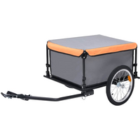 vidaXL Bike Trailer Grey and Orange 65 kg