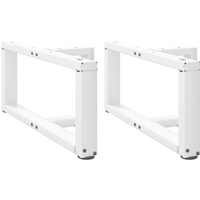 vidaXL Coffee Table Legs T-Shaped 2 pcs White 60x25x(30-31) cm Steel