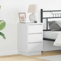 vidaXL Bedside Cabinet with White 39 x 34.5 x 65 cm Engineered wood