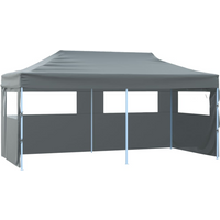 vidaXL Professional Folding Party Tent with 4 Sidewalls 3x6 m Steel Anthracite
