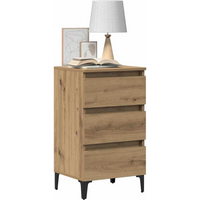 vidaXL Bed Cabinet with Metal Legs Artisan Oak 40x35x69 cm
