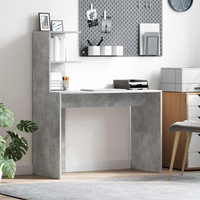 vidaXL Desk with Shelf Concrete Grey 102 x 50 x 124 cm Engineered Wood