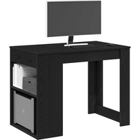 vidaXL Desk with Drawer and Shelf Black Oak 102x62x77.5 cm Engineered Wood