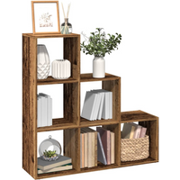vidaXL Room Divider Bookcase 3-Tier Old Wood 99x29x99 cm Engineered Wood