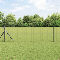 vidaXL Euro Fence Grey 0.8 x 10 m PVC-coated iron