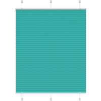 vidaXL Pleated Blind Petrol Green 105x150 cm Fabric Width 104.4 cm Polyester