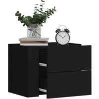 vidaXL Wall-mounted Bedside Cabinets 2 pcs Black 45x30x35 cm