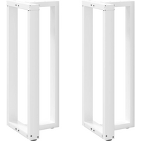 vidaXL Bar Table Legs T-Shaped 2 pcs White 50x35x(100-101) cm Steel