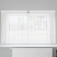 vidaXL Lace Curtain with Curtains Floral White 180 x 200 cm Polyester