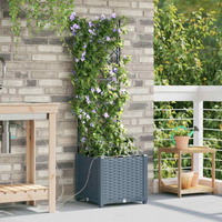 vidaXL Garden Light grey 40 x 40 x 142 cm Steel