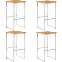 vidaXL Bar Chairs 4 pcs Solid Acacia Wood and Stainless Steel