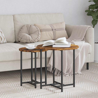 vidaXL Side Table Set 2 pcs Smoked oak and Black 50 x 50 x 50 cm