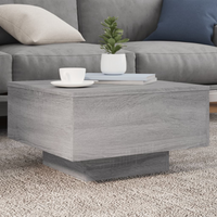 vidaXL Coffee Table with LED Lights Grey Sonoma 55x55x31 cm