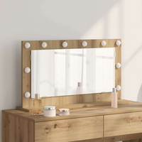 vidaXL Vanity Mirror with LED Strip Lights Artisan Oak 80 x 45 x 18 cm