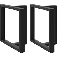 vidaXL Dining Table Legs T-Shaped 2 pcs Black 80x35x(72-73) cm Steel