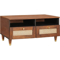 vidaXL Coffee Tables Brown 80 x 54 x 40 cm Cane and solid mango wood