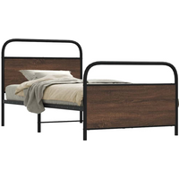 vidaXL Bed Frame Without Mattress 100x200 cm Brown Oak Engineered Wood