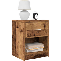 vidaXL Bedside Cabinets 2 pcs with Drawer Old Wood 40x34x50 cm