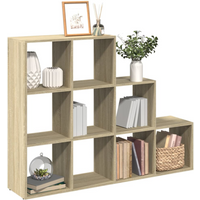 vidaXL Room Divider Bookcase 3-Tier Sonoma Oak 137.5x29x103.5 cm Engineered Wood