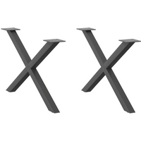 vidaXL Coffee Table Legs X-Shaped 2 pcs Anthracite 70x(42-43) cm Steel