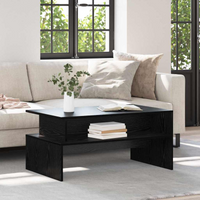 vidaXL Coffee Table Black oak 90 x 55 x 42.5 cm Engineered wood