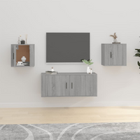 vidaXL Wall Mounted TV Cabinets 2 pcs Grey Sonoma 40x34.5x40 cm